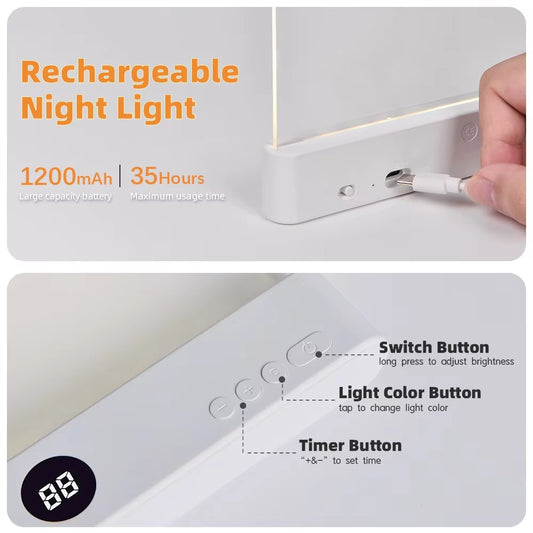 Rechargeable LED panel reading light